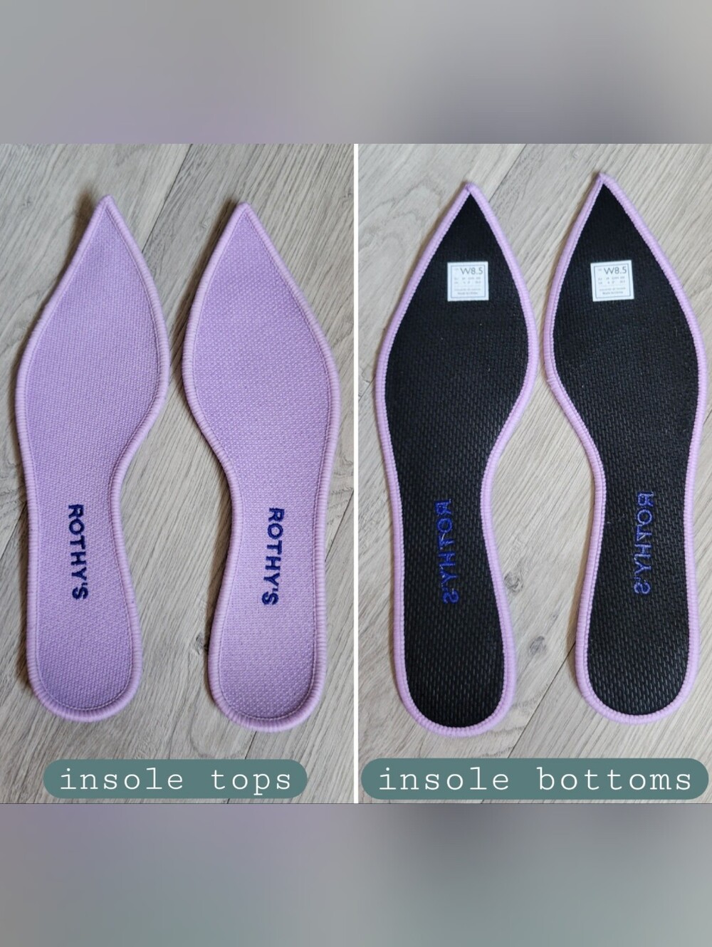 Rothy's The Point Soft Orchid Lilac & Tortoise Sole Flats, Women US 8.5 EU 39 - Picture 11 of 16